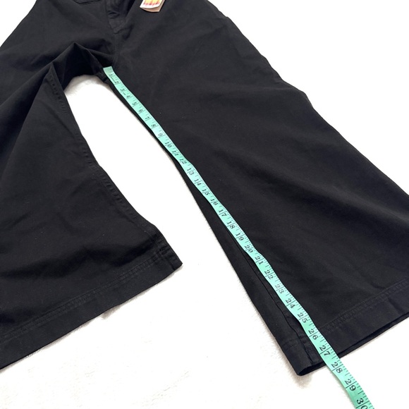 Big Bud Press sz M Roomy Bell Bottom Pants Black Flare Wide Cotton - Picture 8 of 9